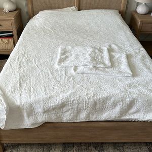 Rejuvenation Queen Organic Matelasse Duvet Cover and Shams